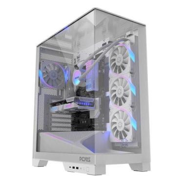 Imagem de Gabinete Gamer Forcefield Dome White Ghost com Vidro Temperado Branco 