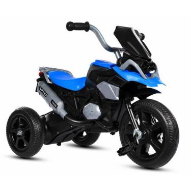 Imagem de Triciclo Infantil Estilo Moto com Pedal Luz e Som Multmaxx, Azul