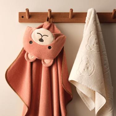 Imagem de Toalha com Capuz Teddy Algodao Toque Macio Alta Absorcao Ursinho Infantil 90x80CM Branco Ababy
