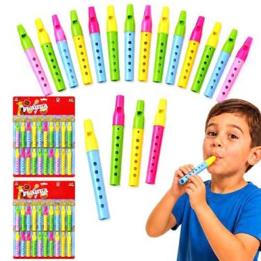 Imagem de 40 Flautas de Brinquedo com Cores Sortidas Lembrancinha Brind Festa In