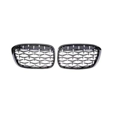 Imagem de Grelhas De Corrida Dupla Linha Em Carbono Cromado Para BMW X1 F48 F49 