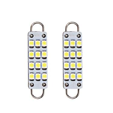 Imagem de Lâmpadas de LED ESUPPORT 44 mm 12 SMD Rígidas Festão Branca 1,73" 561 562 567 Domo de Leitura Interna