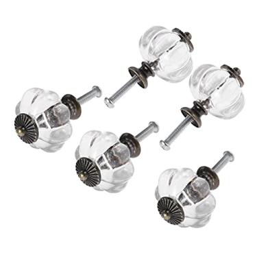 Imagem de 20 pcs-1pc Botão de abóbora transparente acrílico + liga alça clara puxa gaveta de armário decoração vestido de cozinha roupas w/parafusos YYDFPIIA (Color : 5pcs)