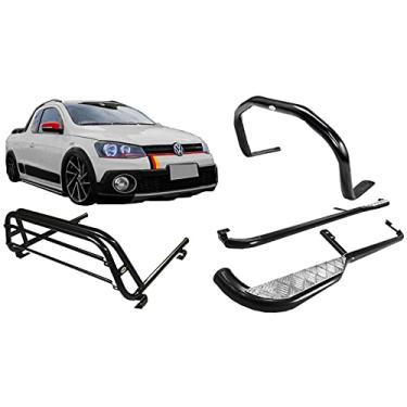 Imagem de KIT QUEBRA MATO+ESTRIBO+SANTO ANTONIO SAVEIRO 10/2020 PRETO