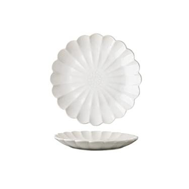 Imagem de Prato de macarrão chinês vintage de cerâmica criativa em relevo pétala redonda pratos de jantar de porcelana para casa prato de sobremesa seguro para micro-ondas/lava-louças (tamanho : A)