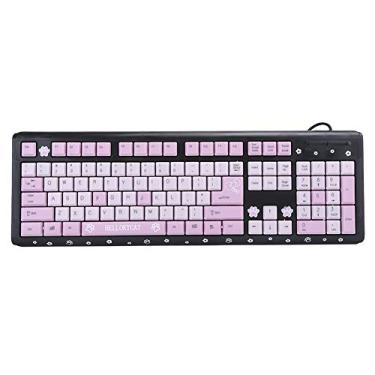 Imagem de Teclado com fio USB rosa, ultrafino teclado ergonômico para jogos profissional para computador laptop de escritório em casa (#2)