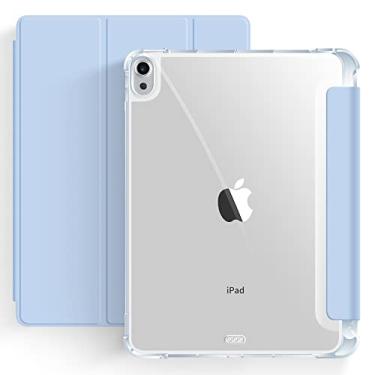 Imagem de Capa P/iPad Air 11 M2/M3 5ª 4ª Ger 10.9" Smart Case Slim C/Suporte a Caneta, Fundo Transparente Proteção Total- Anti Impacto/Auto Sleep/Tampa Magnética/Premium Resistente Funcional e Design Fino