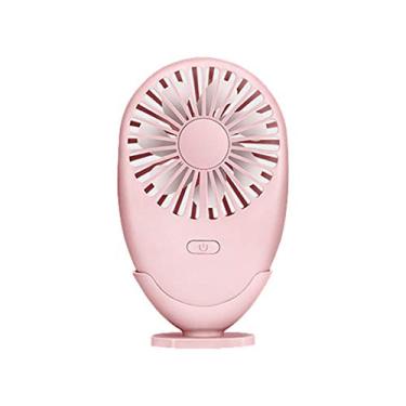 Imagem de HiXB Ventilador USB silencioso ajuste de vento 2 velocidades com cordão de lanterna colorida, rosa