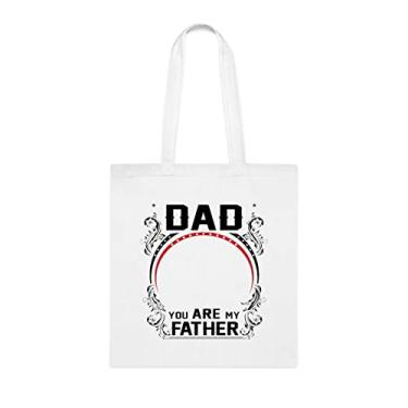 Imagem de Bolsa tote Dad You Are My Dad Tote bag, presente para papai, bolsa de ombro papai, bolsas reutilizáveis para papai, presente para papai da filha favorita, filho e filhos, Branco