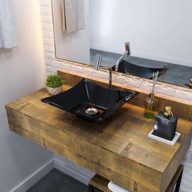 Imagem de kit cuba l34 com torneira link 1062 metal + válvula 1`` (2,6cm) preto