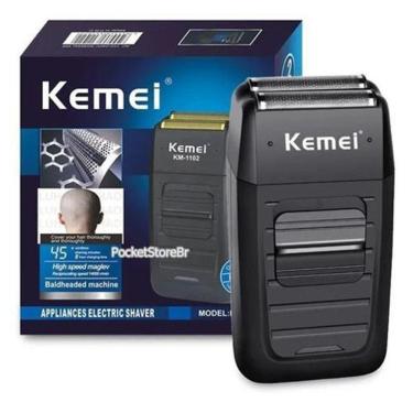 Imagem de Barbeador Elétrico Shaver Sem Fio Kemei 2 Lâminas Km-1102