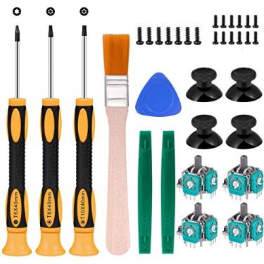 Imagem de RGEEK Kit de reparo de 4 peças de reposição para joysticks de reposição para reparo de peças de acabamento de revestimento T6 T8 T10 Kit de reparo de chave de fenda com conjunto completo de ferramentas de reparo.