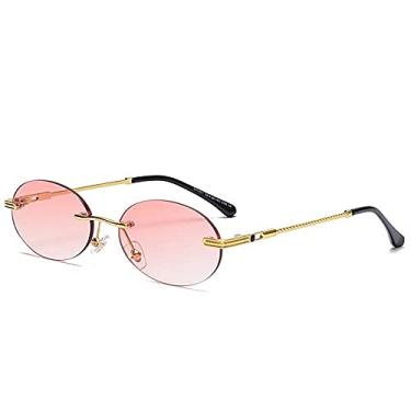 Imagem de Óculos de Sol Redondos Moda Feminina Homens Metal Vintage Ocean Shades Design Luxo Exterior Óculos de Condução, A05 Rosa, A
