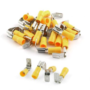 Imagem de ZYAMY 50 peças/20 peças Piggy Back Spade impermeável prensagem a frio Elétrico Isolamento Rápido Fio Terminais de Crimpagem Azul/Vermelho/Amarelo