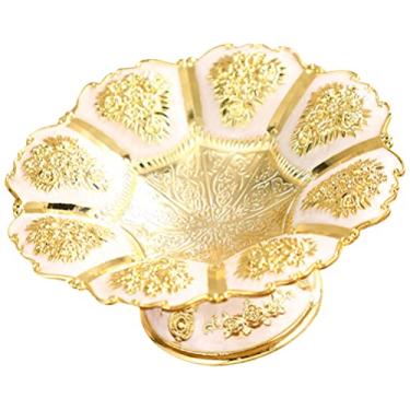 Imagem de Decore Pequenos Pratos De Frutas Tigelas De Oferenda Budista Tibetana Tigela De Doces Decorativa Tigela De Oferenda De Água Escorrer o Prato De Frutas Fruteira Pés Natal Metal Liga