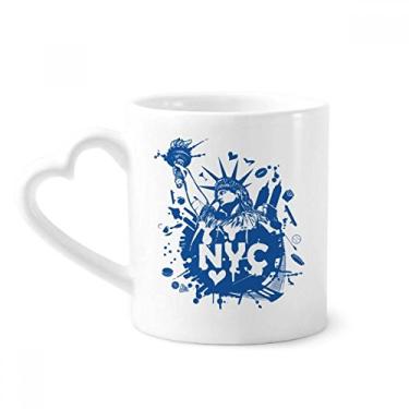 Imagem de Caneca de café de cerâmica New York City USA of Liberty copo de coração de vidro