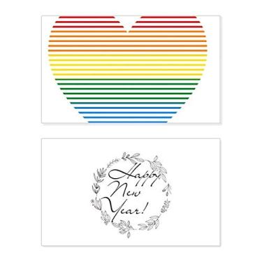 Imagem de Rainbow Gay Lésbica Forrado Coração LGBT Ano Novo Festival Cartão de felicitações Mensagem Presente