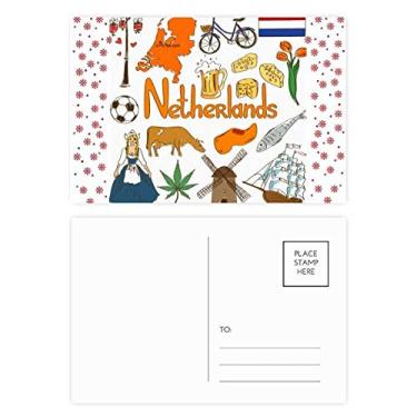 Imagem de Bandeira nacional de animais da Holanda Landscap Christmas Flower Celebration Cartão postal de correspondência de bênção