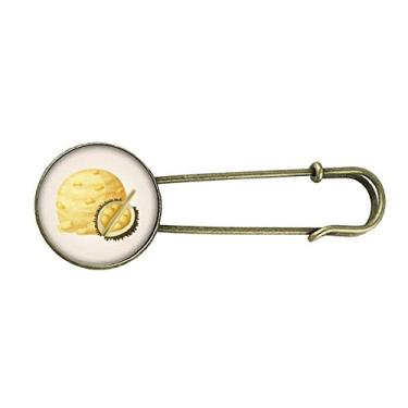 Imagem de Amarelo Durian Ice Cream Ball Picolés Retro Metal Broche Pin Clip Jewelry
