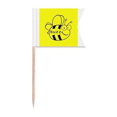Imagem de Quadrinhos Honeybee Boominess Bandeiras de palito de dente para marcação de rotulagem para bolo de festa, prato de queijo