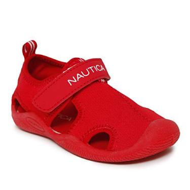 Imagem de Nautica Sapato aquático protetor infantil, sandália esportiva com bico fechado |Menino - Menina (jovem/criança grande/criança pequena/bebê/bebê), Malha pequena vermelha, 10 Toddler
