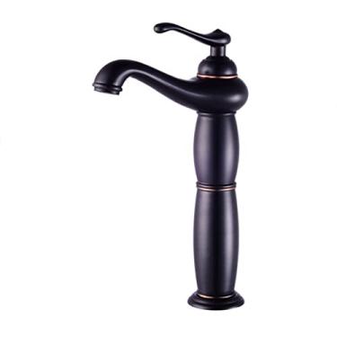 Imagem de LIDON Torneira preta banheiro torneira da pia do banheiro furo único latão preto furo único torneira do banheiro torneira do lavatório torneira do banheiro preto para lavatório, preto B (cor: preto B)