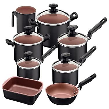 Imagem de Jogo de Panelas Antiaderente Alumínio Completo Preto Broze 8 Peças Oferta