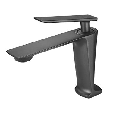 Imagem de Misturador de água quente torneira única para banheiro branco cromado torneira da pia do banheiro frio e cinza curto