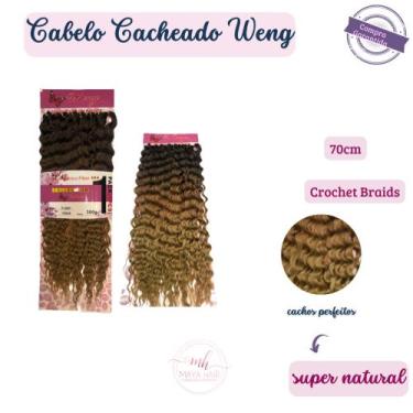 Cabelo Orgânico Cacheado Sara Ser Mulher 340 g 50 cm Crochet Braid