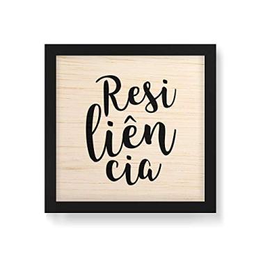Imagem de Arte Maníacos Quadro Decorativo em Madeira Resilência Fundo Branco - 30x30cm (Moldura caixa em laca preta)