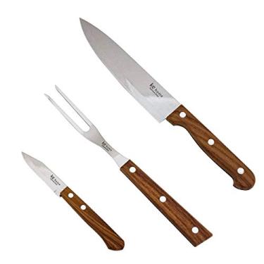 Imagem de Kit churrasco aco inox com cabo plastico