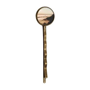 Imagem de Sunrise Sunrise Sunset Mountain Fog Paisagem Sky Retro Metal Hair Bobby Pin Headwear