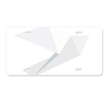 Imagem de DIYthinker Placa de licença em aço inoxidável com estampa de pombo branco abstrato origami
