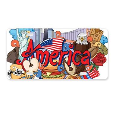 Imagem de DIYthinker Placa de licença Eagle Liberty Burger America Graffiti Decoração de aço inoxidável