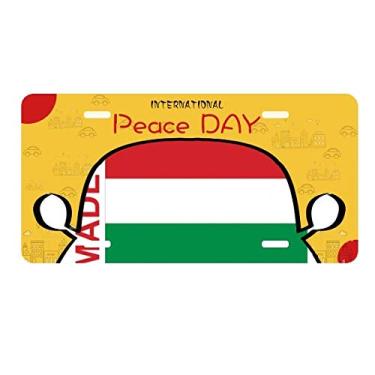 Imagem de DIYthinker Placa de carro Made in Hungary Country Love Placa de carro Decoração Dia da Paz