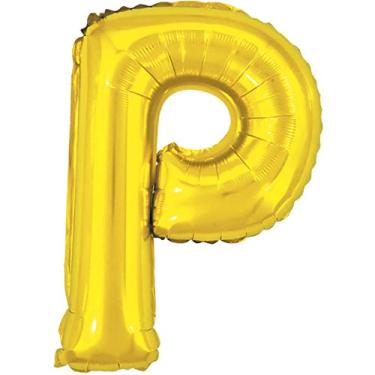 Imagem de Balão Metalizado, Make +, Letra P, Dourado, 40 cm