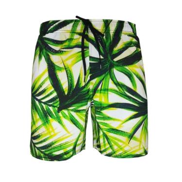 Imagem de Shorts Alkary Elástico Folhagem Branca-Masculino