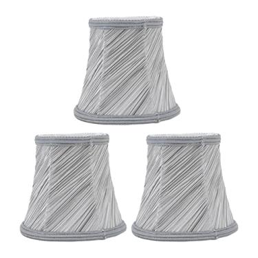 Imagem de Abajur de tecido 3 peças, estilo de pescoço em espiral, abajur clássico à prova de poeira, estilo moderno simples, decoração de casa, para candelabro de parede de escritório