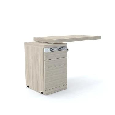 Imagem de Mesa Complemento 106 x 50 cm Pé Gaveteiro 3 Gavetas Pe50 em Mdp Cor Nogueira Casablanca