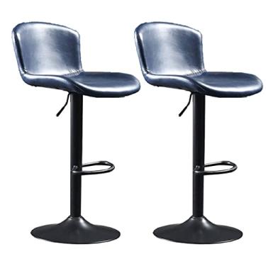 Imagem de Cadeiras de jantar cadeiras de sala de jantar bancos de bar com altura ajustável e rotação de 360°, banqueta alta ergonômica moderna cadeira de bar estofada para balcão de bar, cozinha e casa (conjunto de 2) Tudo está bem