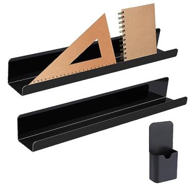 Imagem de Longzhuo 2 peças de prateleira magnética para quadro branco, prateleira magnética reutilizável para sala de aula, suporte magnético para livros com um recipiente de caneta, prateleira magnética para exibição de livros para professores, crianças, sala de aula, escritório