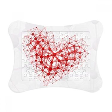 Imagem de Moldura de quebra-cabeça de ilustração física vermelha com estrutura atômica, enfeite de quebra-cabeça