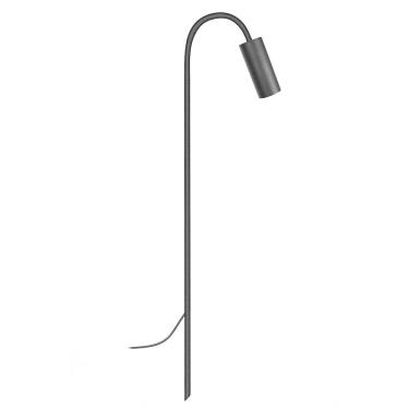 Imagem de Balizador Espeto Luminária Chão Jardim Curvo Preto 80Cm