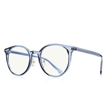 Imagem de Óculos de bloqueio de luz azul para homens Cat Eye Anti Blue Ray Óculos de computador para jogos para mulheres azuis