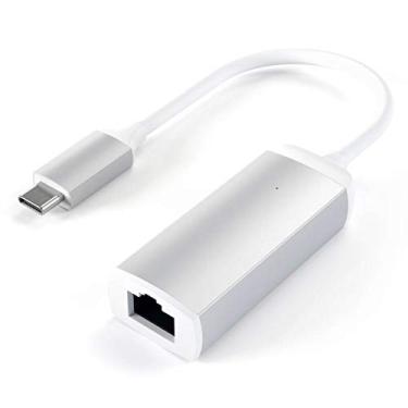 Imagem de Satechi Adaptador Gigabit Ethernet tipo C de alumínio, compatível com MacBook Air/Pro M4, iPad Air/Pro M4/M3, iPad mini, iPhone 17 - Prata