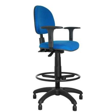 Imagem de Cadeira Caixa Ergonômica Nr17 Jserrano Azul Royal Com Braço Regulável