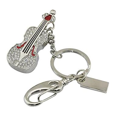 Imagem de Pen Drive USB em forma de guitarra de 128 GB unidades USB pen drive pen drive USB 2.0 disco pen drive drive drive data armazenamento flash disco zip drive pen drive stick (prata)