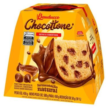 Imagem de Chocottone Com Gotas E Cobertura De Chocolate Bauducco 450G