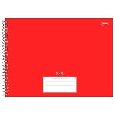 Imagem de Caderno espiral Cartografia e Desenho Stiff Slim Jandaia vermelho 48 folhas