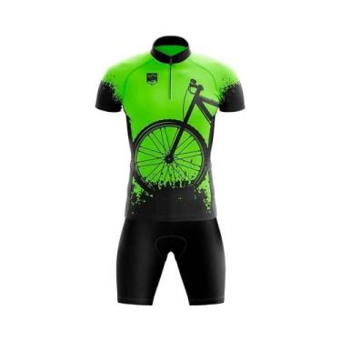 Imagem de Conjunto Ciclismo Bermuda E Camisa Gpx Bike Black Green-3G - Gpx Sport